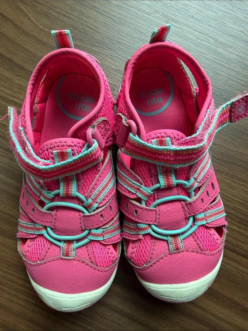 Stride Rite Girls' Pink and Aqua Active Sandals